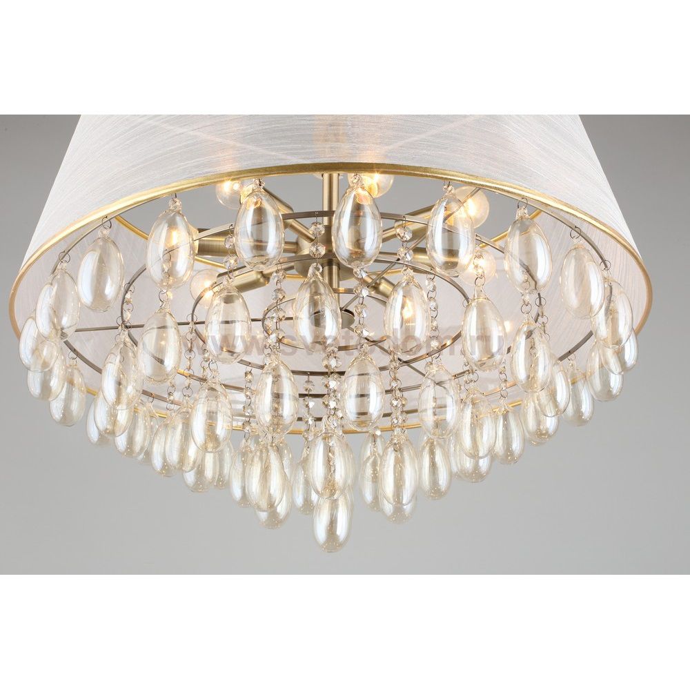 Люстра подвесная хрустальная с абажуром Omnilux OML-71803-08 Pineto