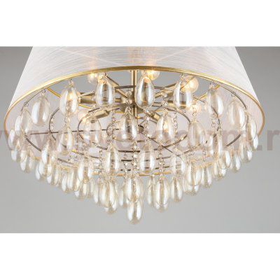 Люстра подвесная хрустальная с абажуром Omnilux OML-71803-08 Pineto