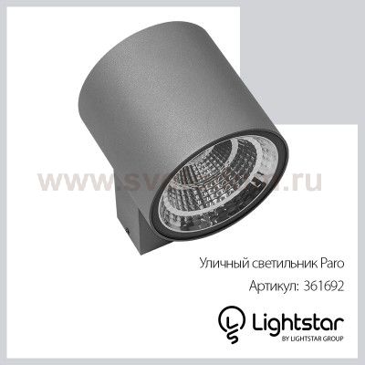 Светильник светодиодный уличный настенный Lightstar 361692 Paro