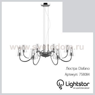 Люстра подвесная Lightstar 758084 Diafano