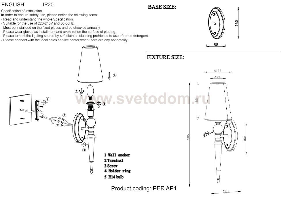 Crystal lux PER AP1 CHROVE/SILVER