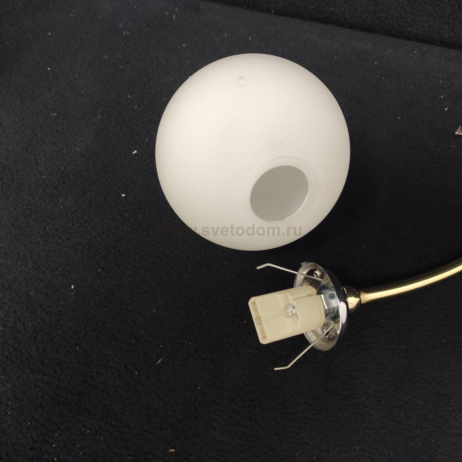 Плафон стекло белое матовое шар 120мм (30мм посадка) Мв 306 под пружину