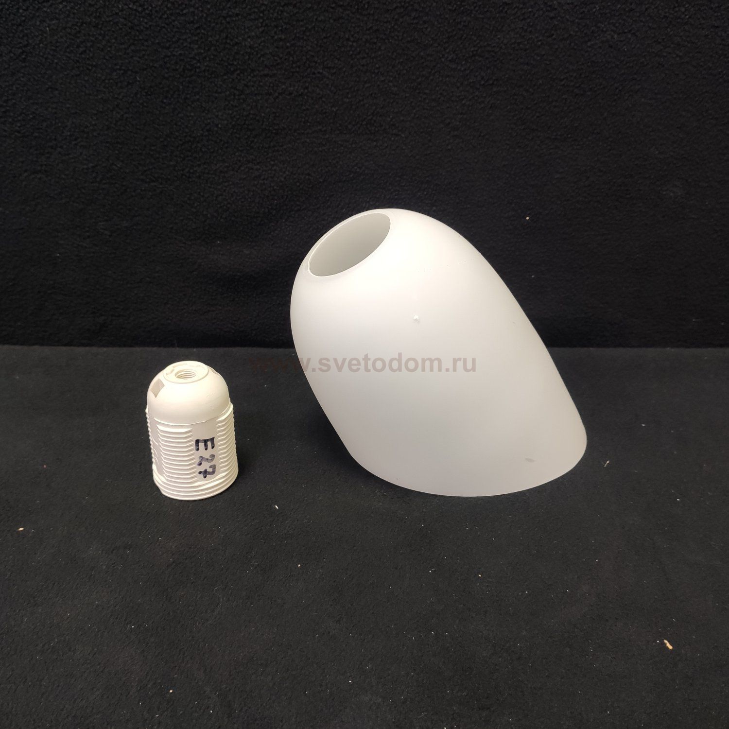 Плафон стекло белый матовый со скосом 120*165мм Е27 (43мм посадка) Евро 30107 Stefanie