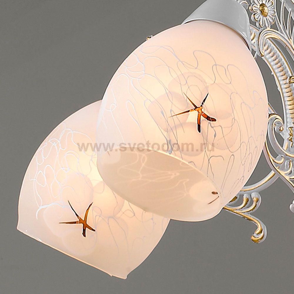 Плафон стекло с узором 110*117мм Е27 (41мм посадка) Colosseo 71619