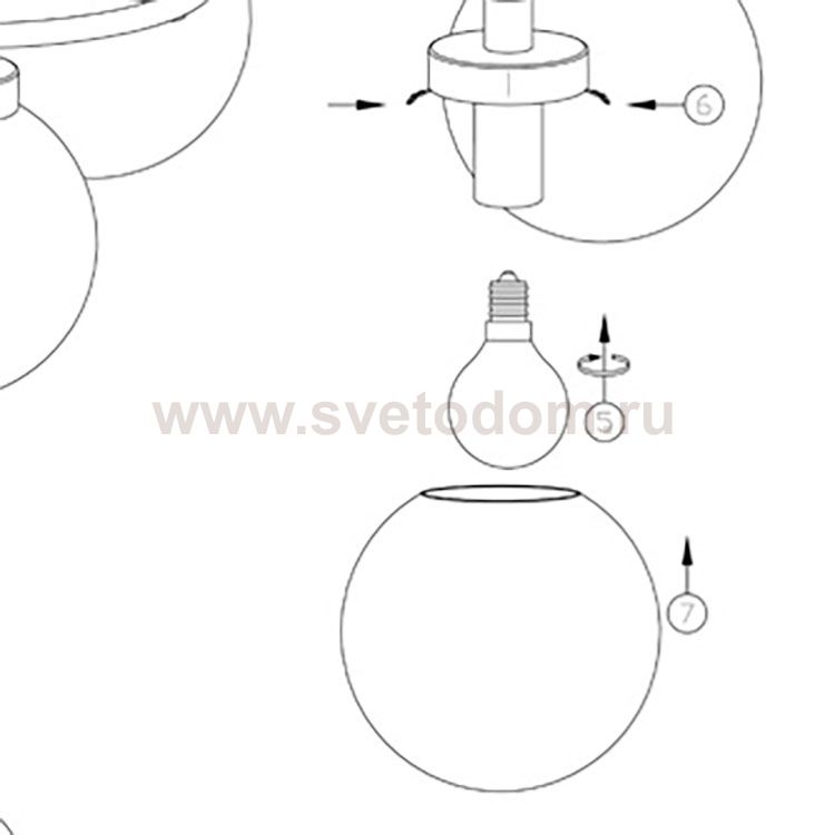 Плафон стекло белый матовый шар 140мм (58мм посадка) Arte Lamp A8170 Cloud