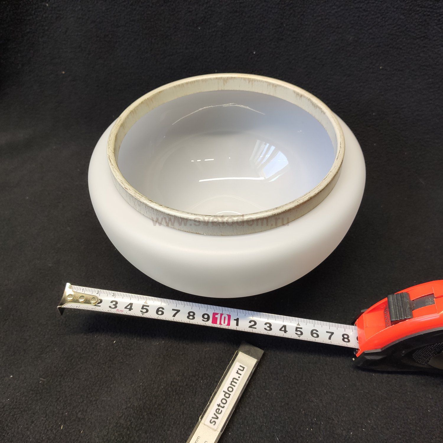 Плафон стекло белое матовое с ободом 185*110мм E27 (42мм посадка) Alfa PARIS WHITE 1841