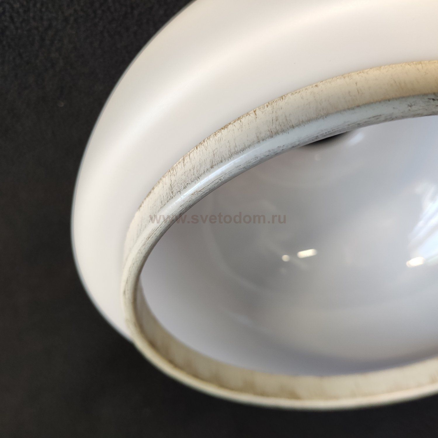 Плафон стекло белое матовое с ободом 185*110мм E27 (42мм посадка) Alfa PARIS WHITE 1841