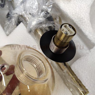 Плафон стекло янтарный 100мм с резьбой 27мм Arte lamp A2243PL/PN/LT GEMINI