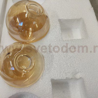 Плафон стекло янтарный 120мм с резьбой 27мм Arte lamp A2243PL/PN/LT GEMINI