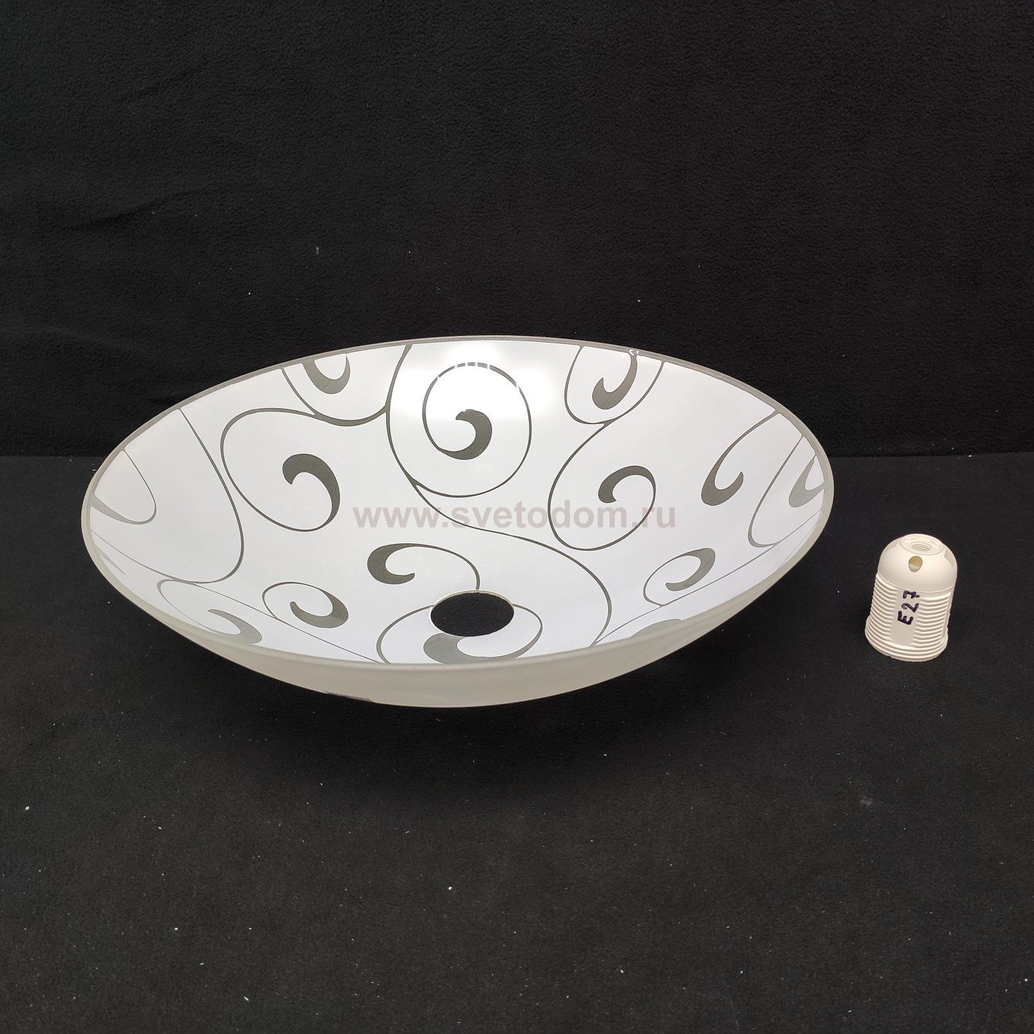 Плафон стекло 360*100мм с узором Е27 (46мм посадка) Arte lamp A3320SP-1 Cucina