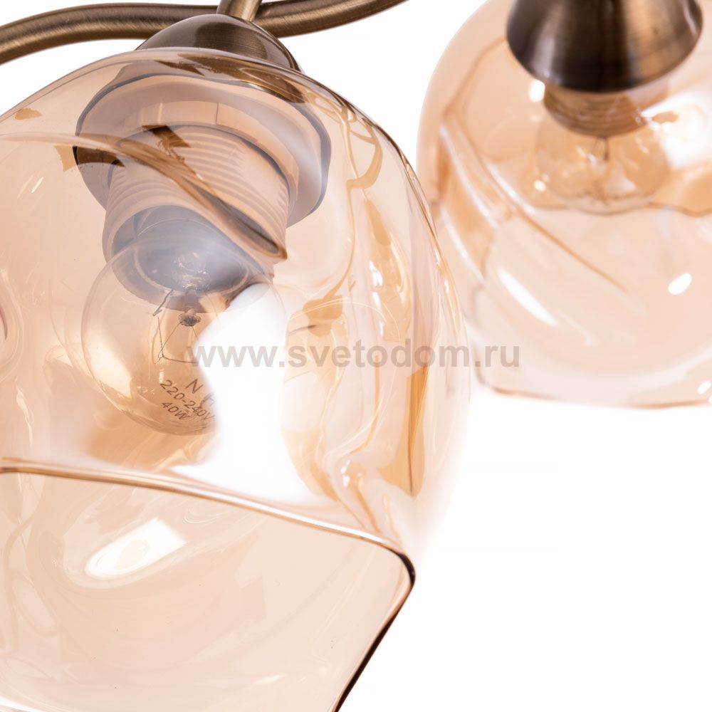 Плафон стекло 140*110мм Arte Lamp A7758 серии Riccio янтарный