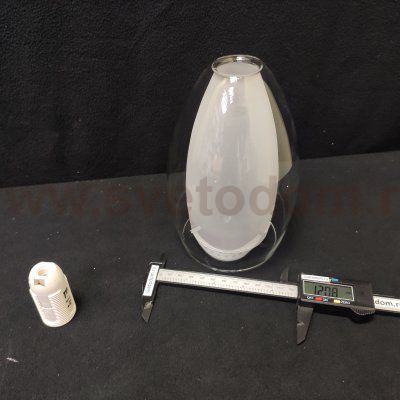 Плафон стекло двойное 120*175мм Е14 (32мм посадка) A7951SP CC BARRY белый + прозрачный