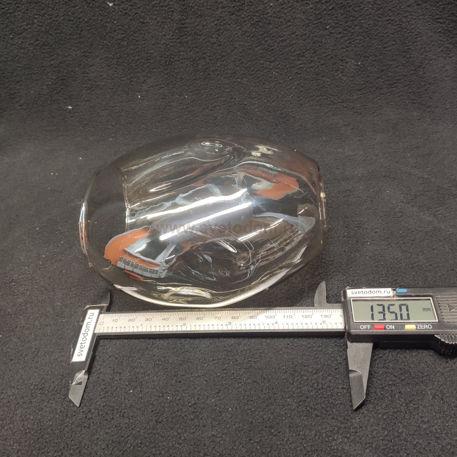 Плафон стекло янтарное 125*135мм E14 (34мм посадка) CL117 Монтана