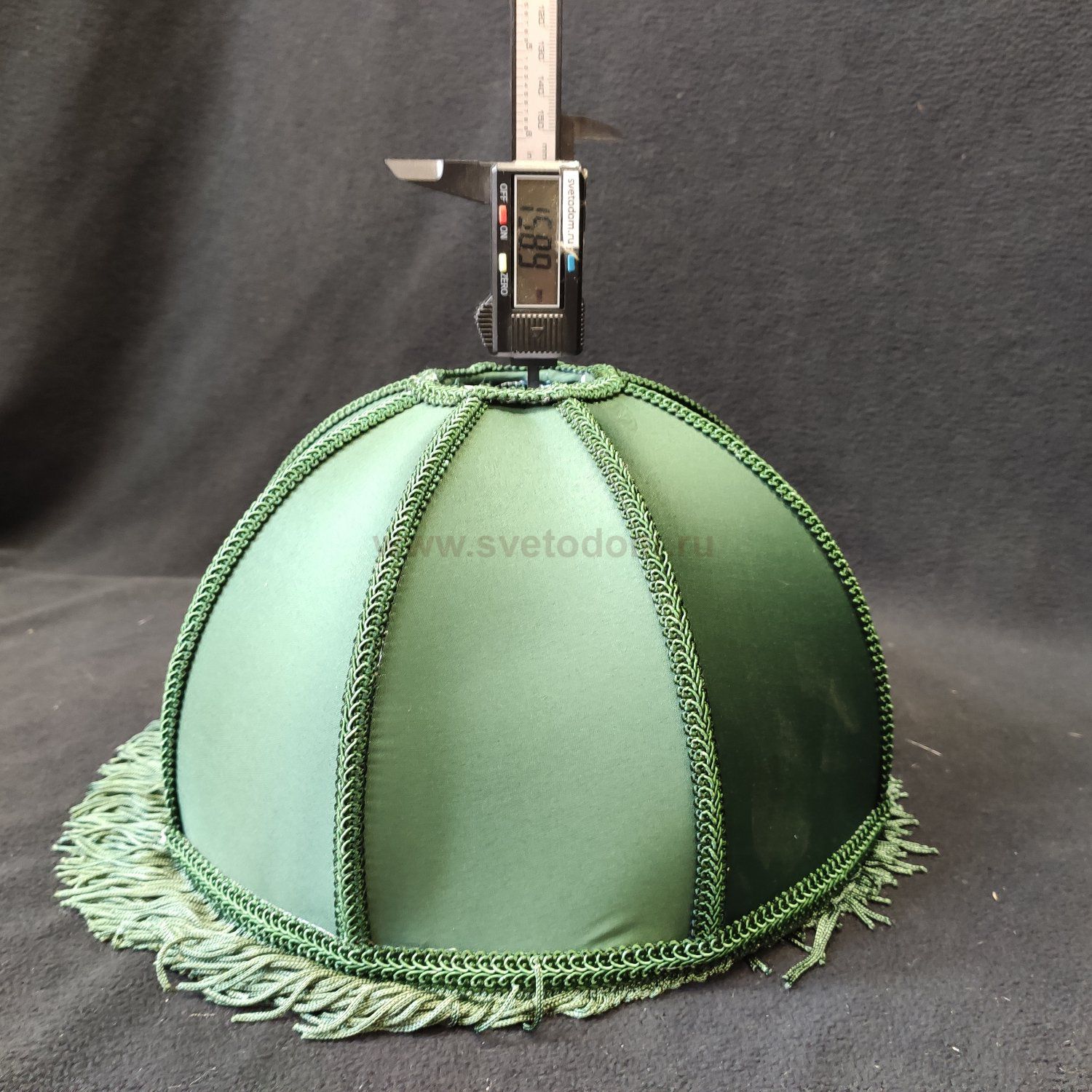 Абажур зеленый текстильный для светильников 260*160мм на стержень 12мм CL407 Базель