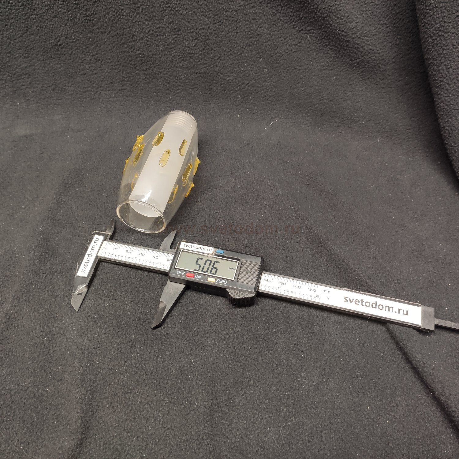 Плафон стекло двойное с декором 50*100мм с резьбой G9 20мм CL2012 Амбер