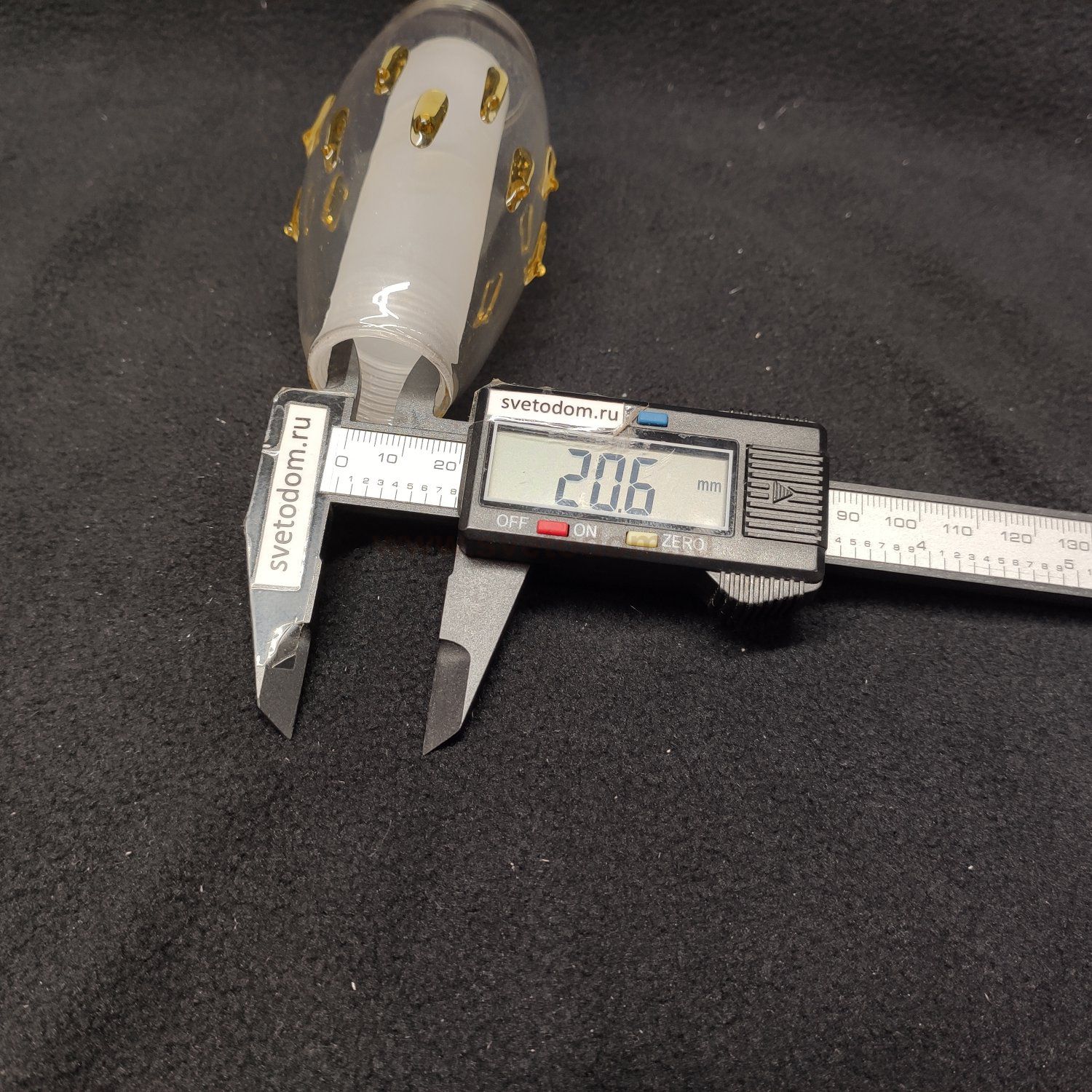 Плафон стекло двойное с декором 50*100мм с резьбой G9 20мм CL2012 Амбер