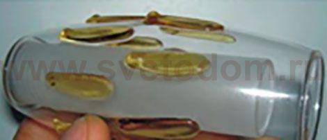 Плафон стекло двойное с декором 50*100мм с резьбой G9 20мм CL2012 Амбер