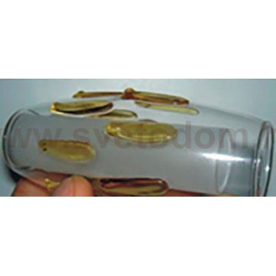 Плафон стекло двойное с декором 50*100мм с резьбой G9 20мм CL2012 Амбер