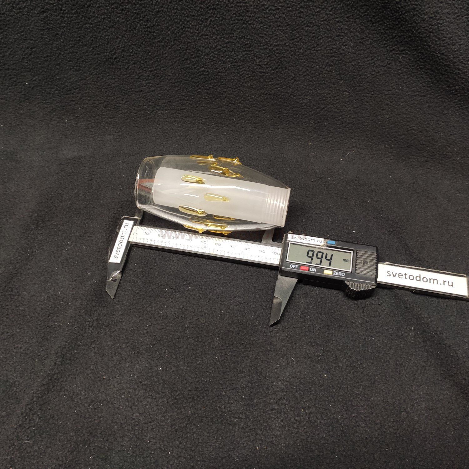 Плафон стекло двойное с декором 50*100мм с резьбой G9 20мм CL2012 Амбер