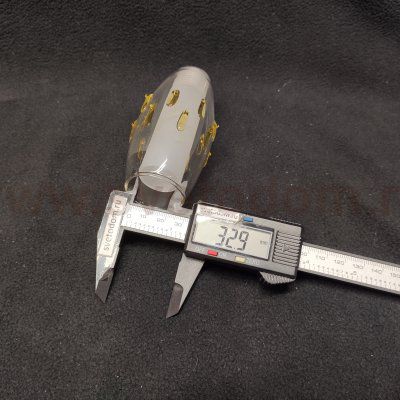 Плафон стекло двойное с декором 50*100мм с резьбой G9 20мм CL2012 Амбер