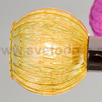 Плафон стекло шар желтый с пружиной 100мм Е14 (31мм посадка) CL604 Попурри