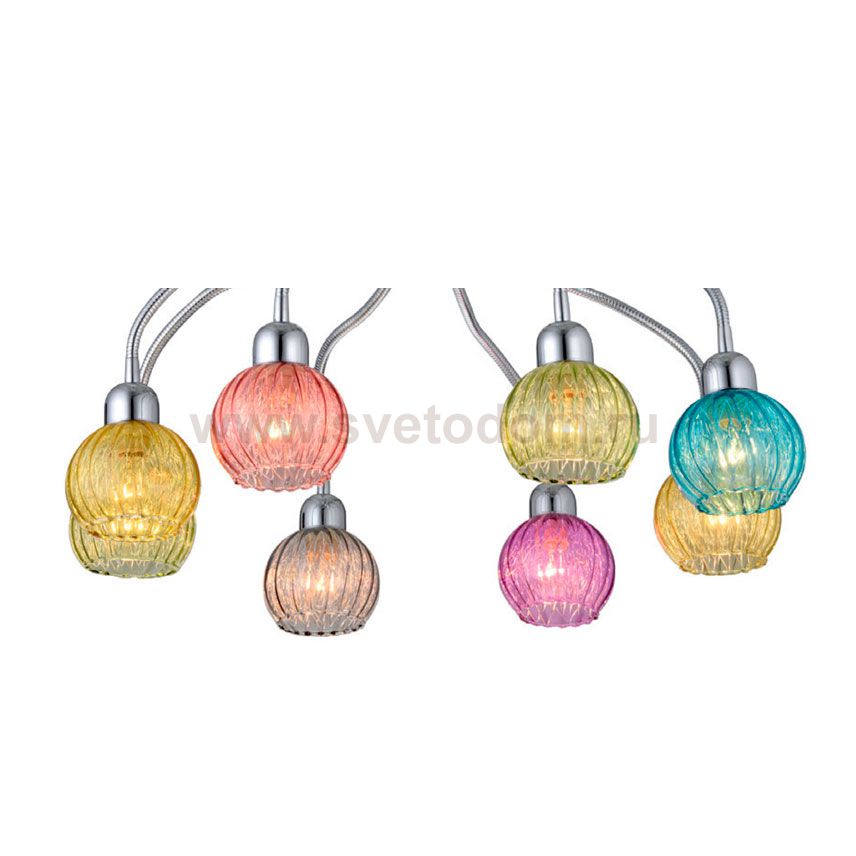 Плафон стекло шар желтый с пружиной 100мм Е14 (31мм посадка) CL604 Попурри