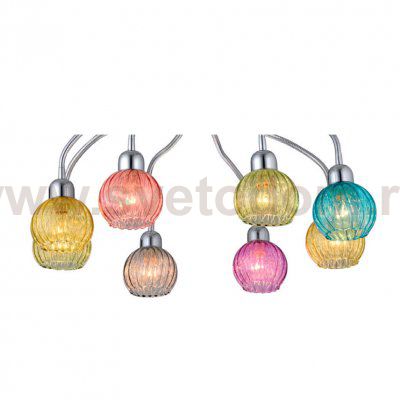 Плафон стекло шар желтый с пружиной 100мм Е14 (31мм посадка) CL604 Попурри