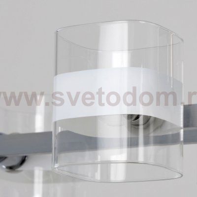 Плафон стекло прозрачное с белой полосой 120*100мм E14 CL139 Вирта
