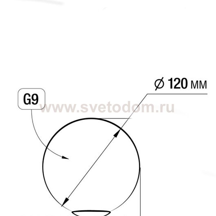 Плафон стеклянный шар матовый белый 120мм с резьбой G9 CL205 Рунд