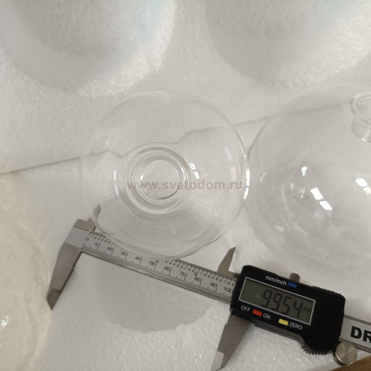 Плафон стеклянный шар прозрачный 100мм с резьбой G9 Cl218 FISHER