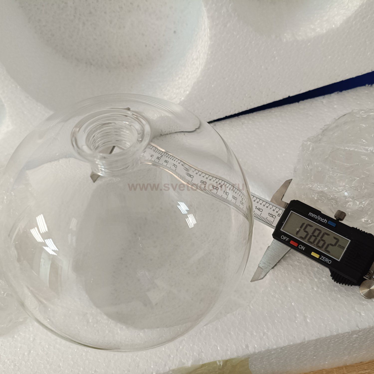 Плафон стеклянный шар прозрачный 150мм с резьбой G9 Cl218 FISHER