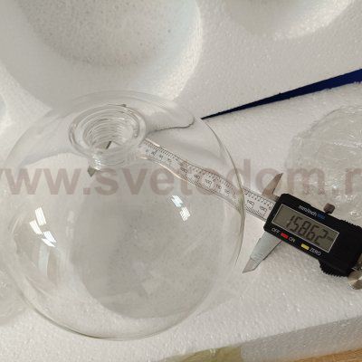 Плафон стеклянный шар прозрачный 150мм с резьбой G9 Cl218 FISHER