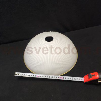 Плафон стекло матовое с золотой каемкой 300*110мм Е27/Е14 (35мм посадка) CL405 Адриана