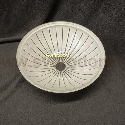 Плафон стекло белое матовое с полосками большое 300*110мм Е27 (43мм посадка) CL4132 Латур