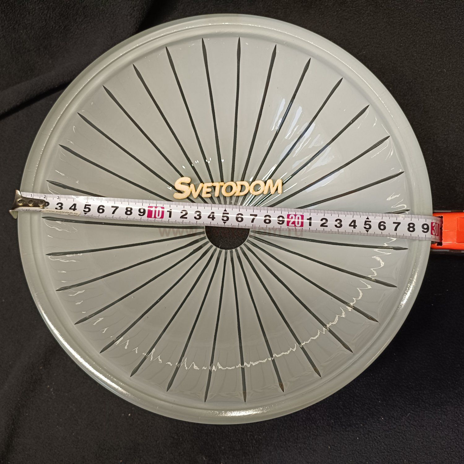 Плафон стекло белое матовое с полосками большое 300*110мм Е27 (43мм посадка) CL4132 Латур