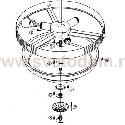 Плафон стекло матовое шампань 400*90мм под стержень Somon 1004-40