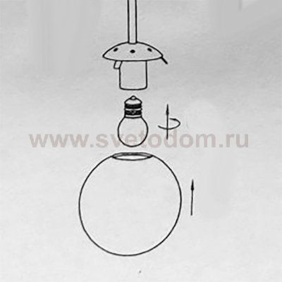 Плафон стекло белый матовый шар 120мм (58мм посадка) LM 6581 MELODY