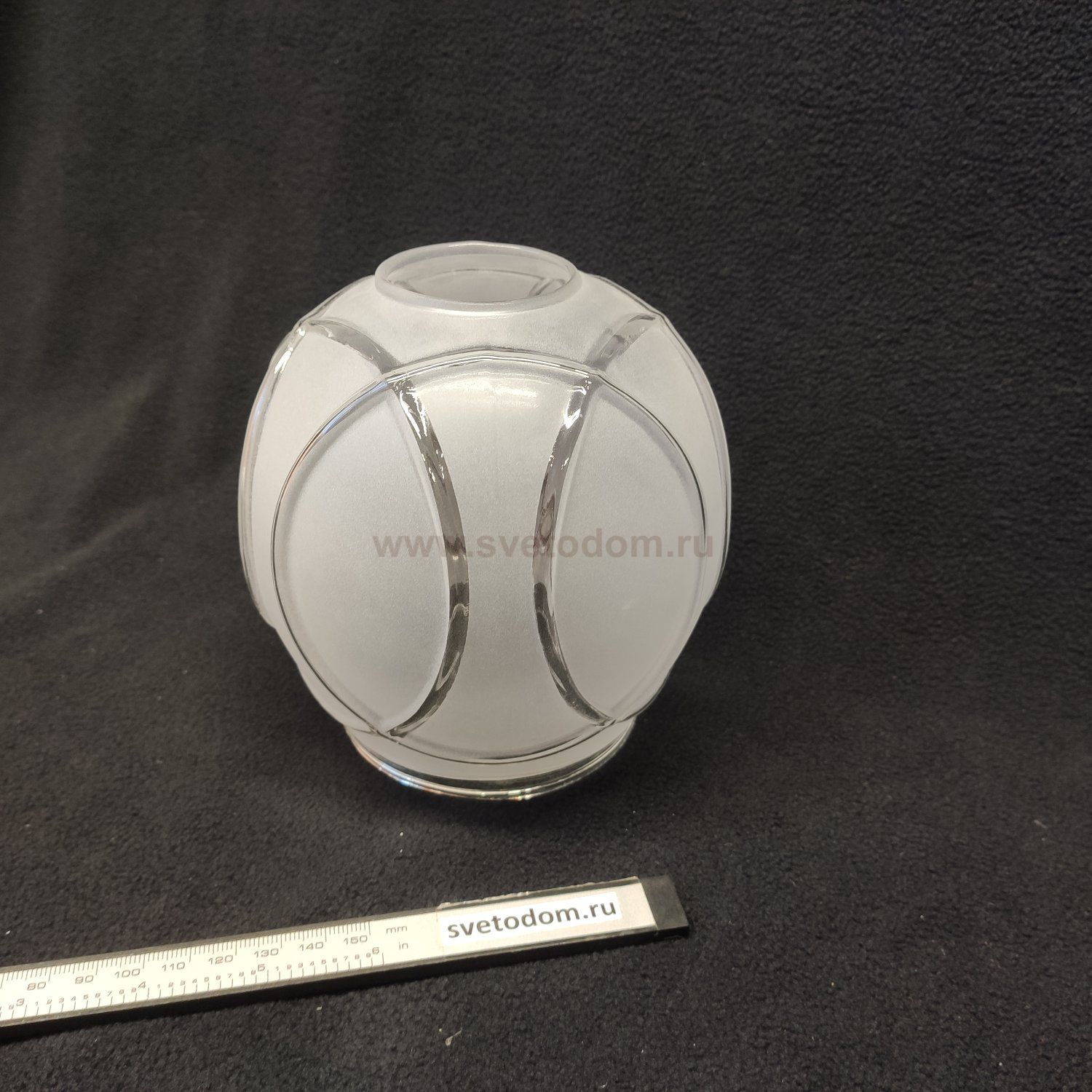 Плафон стекло с узором 145*135мм E27 (46мм посадка) Colosseo 73025