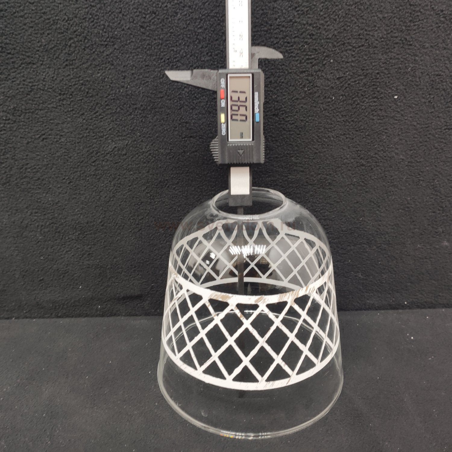 Плафон стекло с узором 140*136мм (45мм посадка) Colosseo 73047