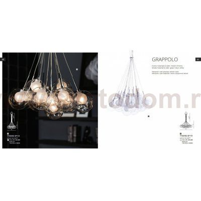 Плафон стекло прозрачное двойное с ямками 120мм с резьбой G9 20мм Divinare 7720/02 GRAPPOLO