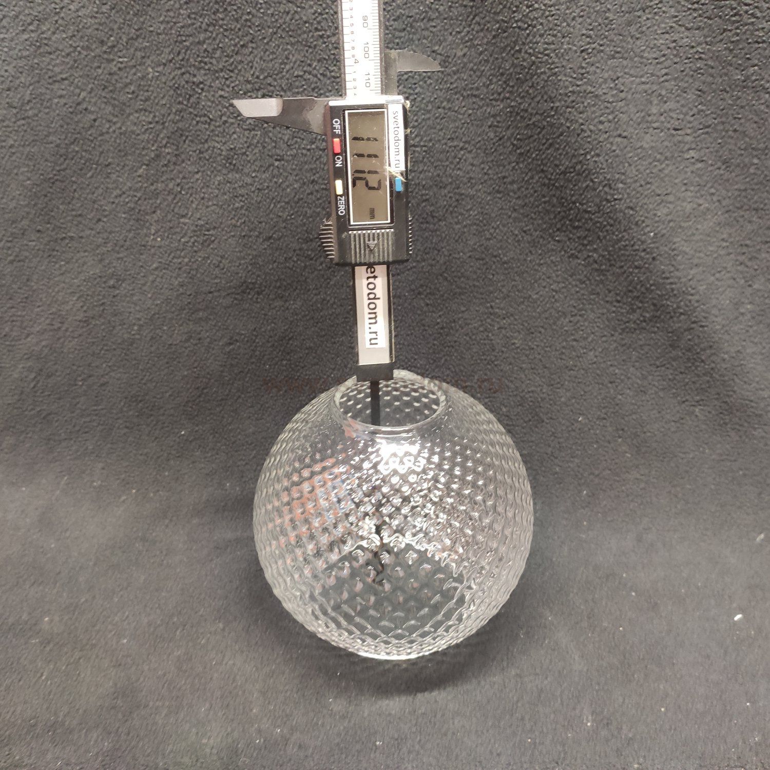 Плафон стекло граненое прозрачное сфера 120*115мм E27 (44мм посадка) Евро 30139 Kristin