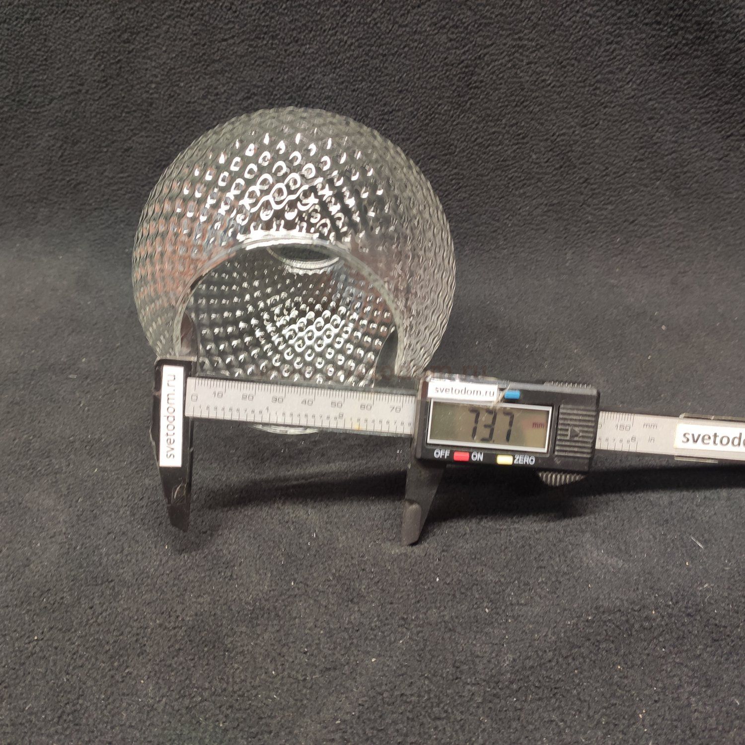 Плафон стекло граненое прозрачное сфера 120*115мм E27 (44мм посадка) Евро 30139 Kristin