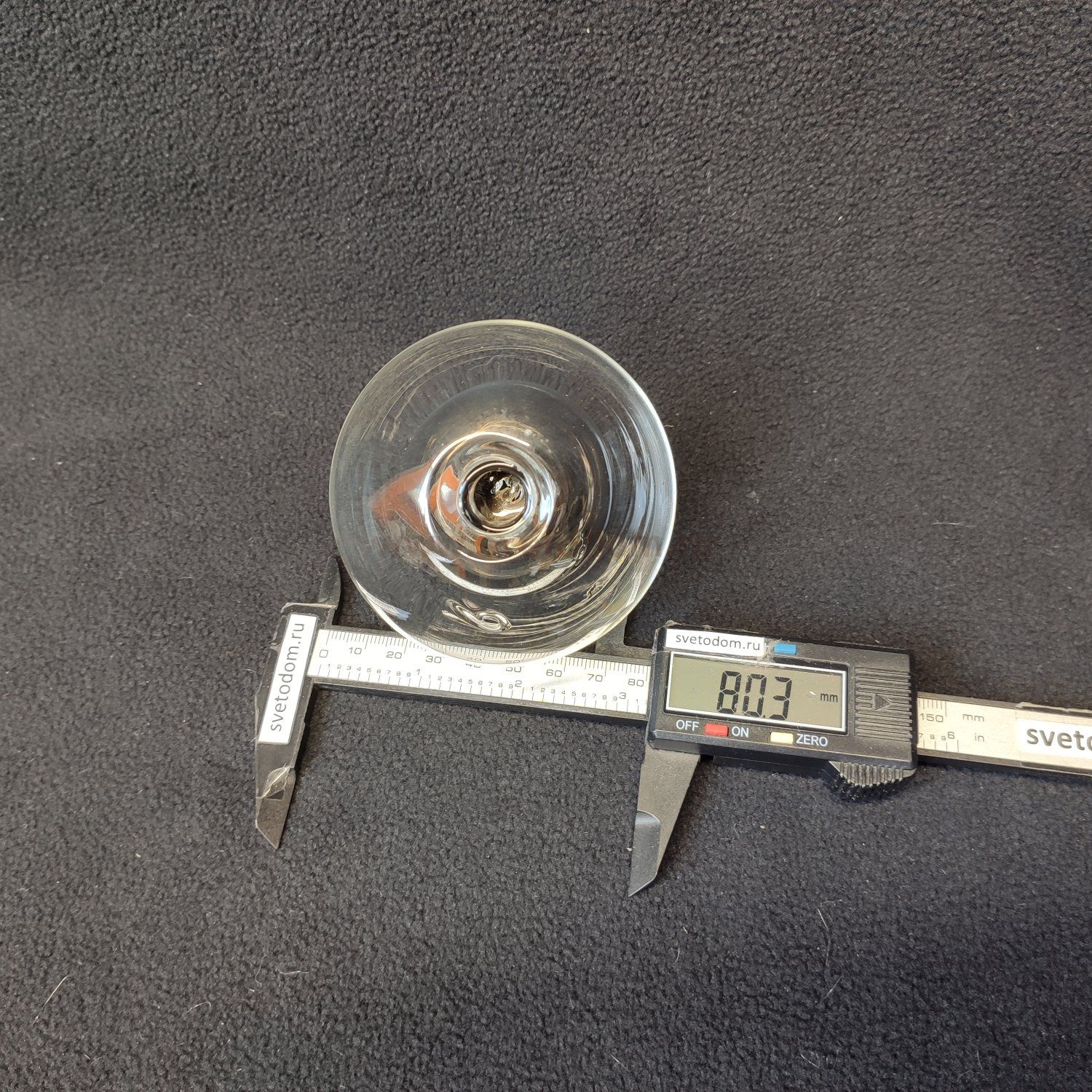 Плафон двойной стеклянный прозрачный + зеркальный шарик 80мм G4 (посадка 12мм) для светильника 545 / 544