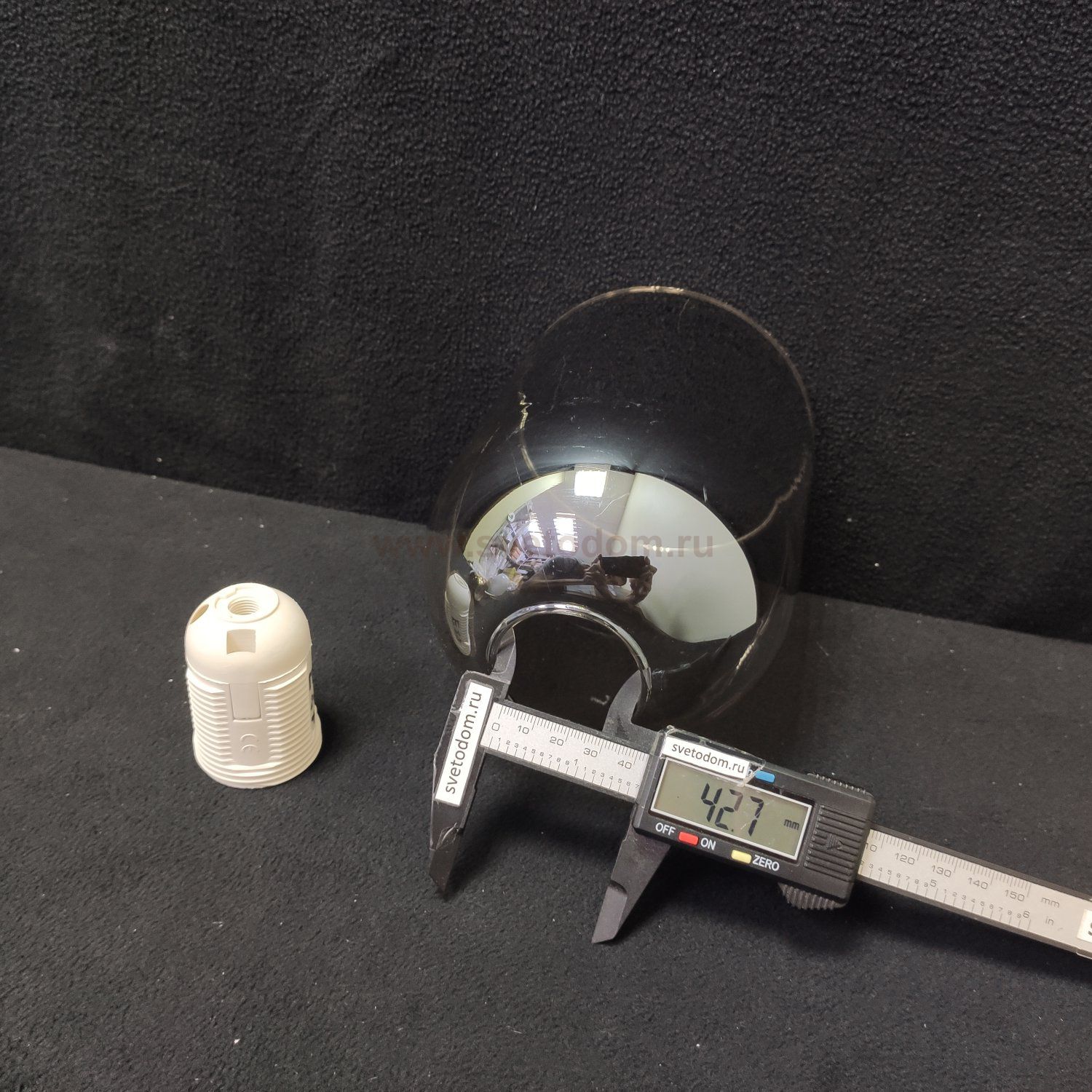 Плафон стекло дымчатый 120*150мм E27 (43мм посадка) Евро 60118 Tandem 