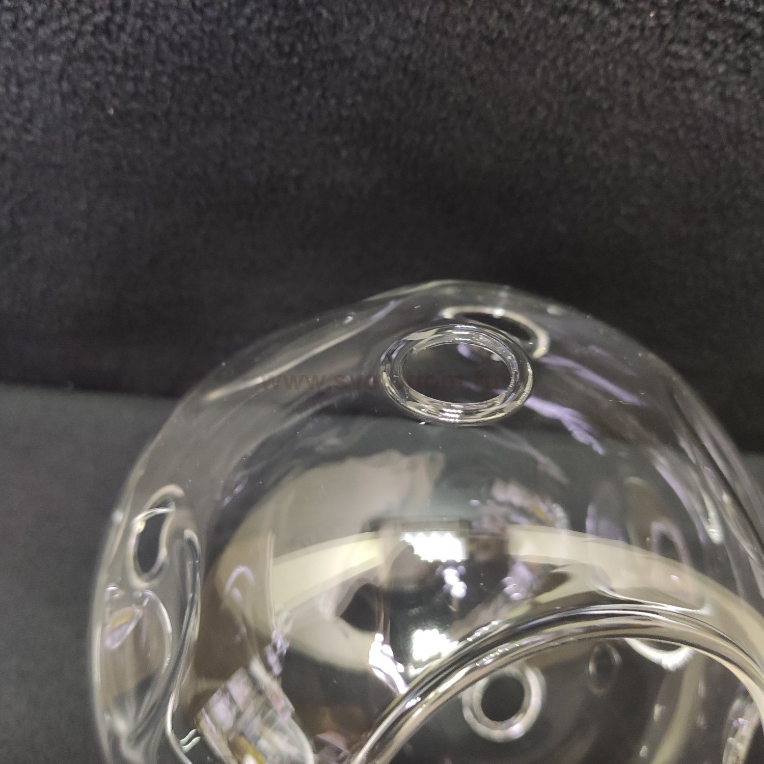 Плафон стекло прозрачный с отверстиями 130мм (62мм посадка) SLE102501 BACA