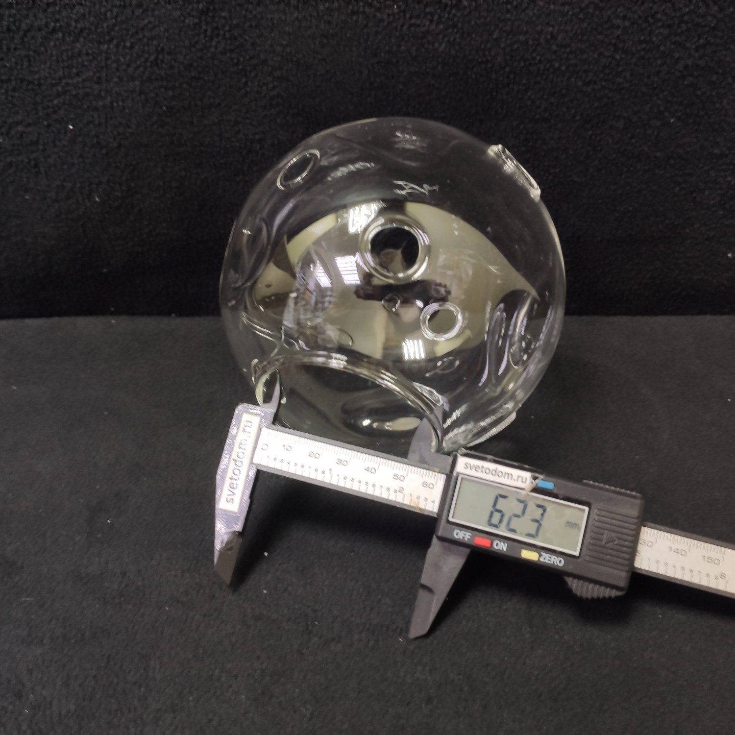 Плафон стекло прозрачный с отверстиями 130мм (62мм посадка) SLE102501 BACA