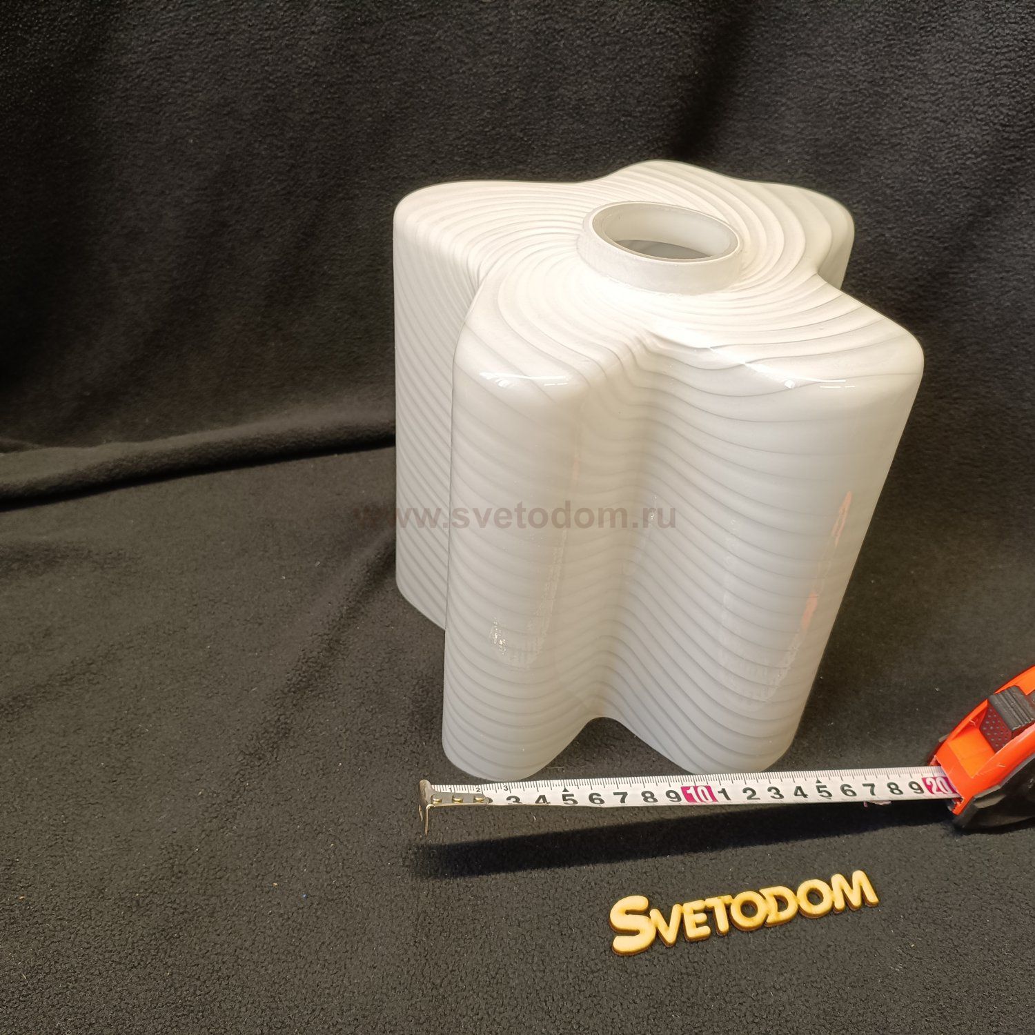 Плафон стекло полосатый 200мм Е27 (43мм посадка) SL117.50 Onde