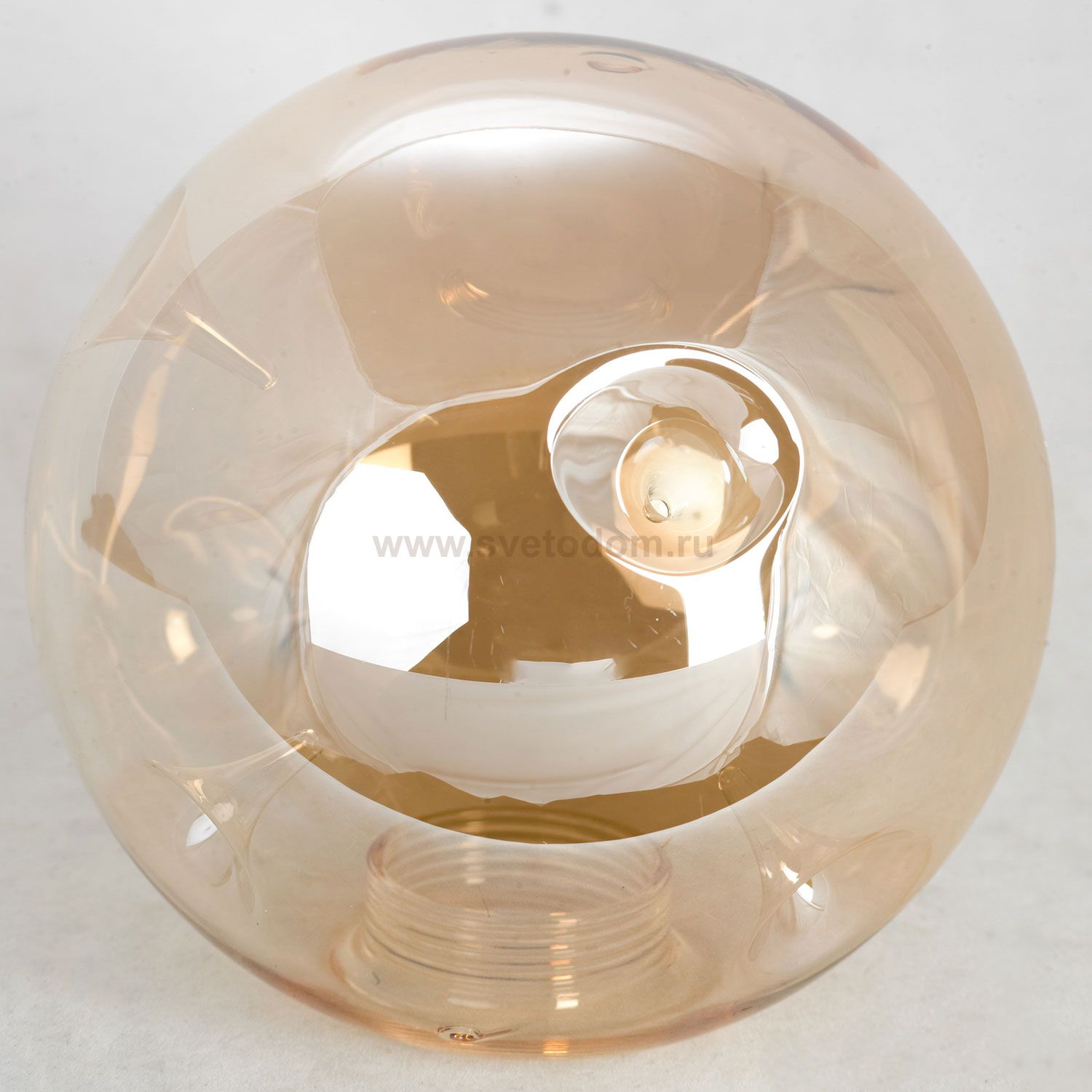 Плафон стекло янтарный 150мм с ямками резьба 39мм LSP-8309 ASTORIA