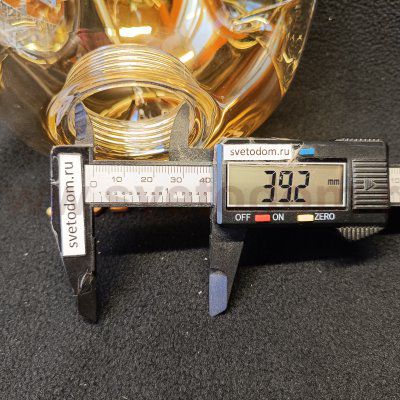 Плафон стекло янтарный 150мм с ямками резьба 39мм LSP-8309 ASTORIA