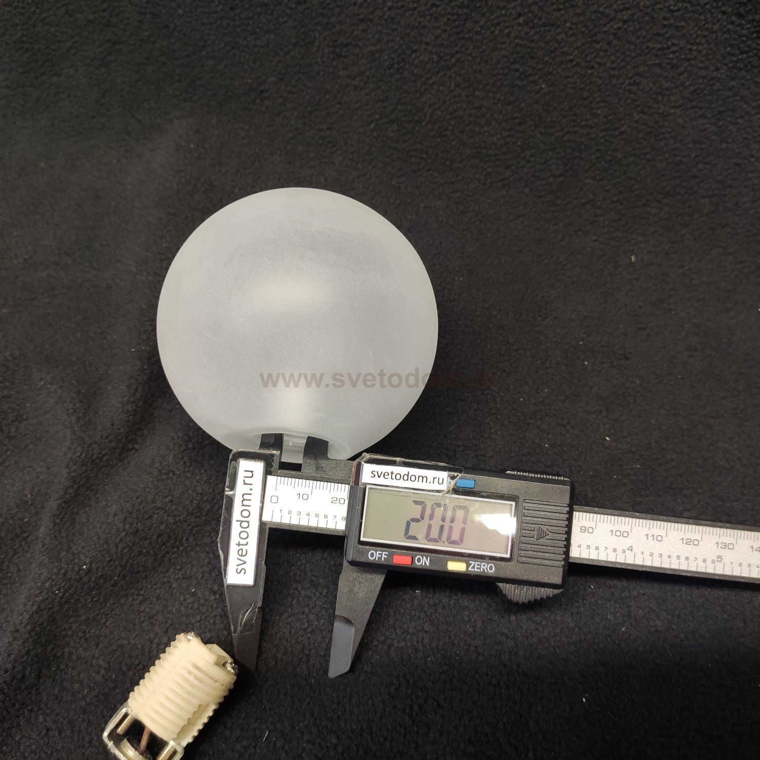 Плафон стекло полуматовое шар 80мм G9 с резьбой 20мм Lussole LSP-7001 BEAUMONT